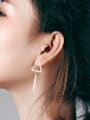 thumb Simple Hollow Triangle Rose Gold Plated Titanium Stud Earrings 2