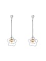 thumb Fashion Hollow Flowers Little austrian Crystals Drop Earrings 0