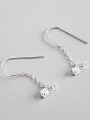 thumb Sterling silver simple hand-stitched zircon earrings 0