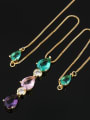 thumb Copper With Glass stone Fashion Water Drop Necklaces 3