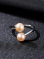 thumb Sterling Silver 6-7mm natural freshwater pearl free size ring 3