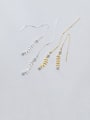 thumb 925 Sterling Silver With  Artificial Pearl Fashion Leaf  Tassel  Earrings 2
