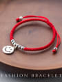 thumb sterling silver smile woven red thread bracelet 2