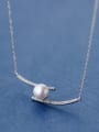 thumb Elegant Geometric Shaped Artificial Pearl S925 Silver Necklace 0