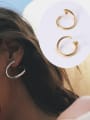 thumb Titanium With Gold Plated Simplistic Geometric Hoop Earrings 1