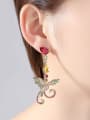thumb Copper With Gold Plated Exaggerated Asymmetric phoenix  Drop Earrings 3