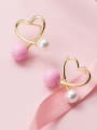 thumb 925 Sterling Silver With 14k Gold Plated Cute heart Stud Earrings 2