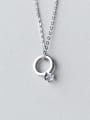 thumb S925 silver mini ring shape zircon necklace 0