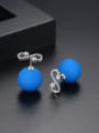 thumb Copper With 18k Gold Plated Trendy Ball Stud Earrings 2