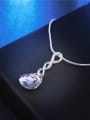 thumb Purple Water Drop Shaped Glass Stone Necklace 1