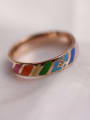 thumb Colorful Enamel Women Titanium Ring 2