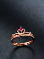 thumb Rose Gold Plated Ruby Crown Ring 1