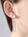 thumb Europe and America fashion long creative AAA zircon pearl new Earrings 1