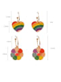 thumb Alloy With Rose Gold Plated Fashion Rainbow Heart Shaped Flower  Drop Earrings 4