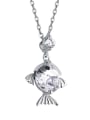 thumb 925 Sterling Silver With  Cubic Zirconia Personality goldfish Necklaces 0
