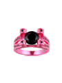 thumb Creative Pink Double Layer Zircon Copper Ring 0