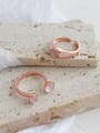 thumb 925 Sterling Silver With Rose Gold Plated Simplistic Round Free Size  Rings 3