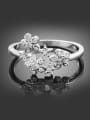 thumb Simple Elegant Cubic Zirconias Flowery Ring 0