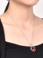 thumb Trendy Geometric Shaped Glass Stone Necklace 1