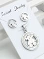 thumb Stud Earrings Pendant Round Shaped Set 2