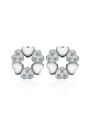 thumb Love Heart Flower Zircons Stud Earrings 0