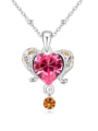 thumb Fashion austrian Crystals Heart Alloy Platinum Plated Necklace 1