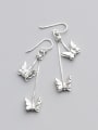 thumb Temperament Butterfly Shaped S925 Silver Drop Earrings 0