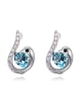 thumb Fashion Heart austrian Crystals Swan Alloy Stud Earrings 4