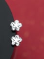 thumb Elegant Flower Shaped Shining Zircon Stud Earrings 1