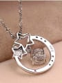 thumb Fashion Hollow Round Stars White Zirconias Copper Pendant 2