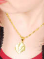 thumb All-match Leaf Shaped 24K Gold Plated Copper Necklace 1