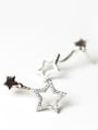 thumb Fashion Shiny Zirconias-studded Stars 925 Silver Stud Earrings 1