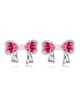 thumb Exquisite Heart austrian Crystals Bowknot Alloy Stud Earrings 0