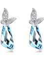 thumb Fashion austrian Crystals Butterfly Alloy Earrings 4