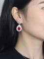 thumb Platinum Plated AAA Zircons Drop Cluster earring 1