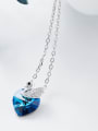 thumb Fashion Heart-shaped austrian Crystal Swan Necklace 2