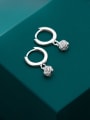 thumb 925 Sterling Silver With Platinum Plated Simplistic Flower Clip On Earrings 1