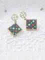 thumb Alloy With Rose Gold Plated Simplistic Geometric Printing Drop Earrings 4