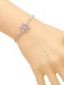 thumb Copper With Cubic Zirconia  Simplistic Flower  Adjustable Bracelets 4