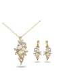 thumb Trendy 18K Gold Plated Artificial Pearl Two Pieces Jewelry Set 0