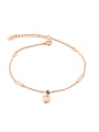 thumb Simple Little Heart Rose Gold Plated Anklet 0