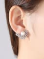 thumb Sterling silver set with 3A zircon natural pearl stud earrings 1