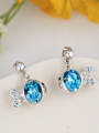 thumb Fish Shaped Crystal drop earring 2