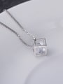 thumb Small Hollow Square Zircon Fashion Pendant 1