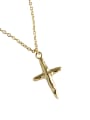 thumb 925 Sterling Silver With Gold Plated Simplistic Convex-Concave Cross Necklaces 4