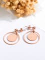 thumb Stainless Steel With Rose Gold Plated Exaggerated Round with queen Drop Earrings 1