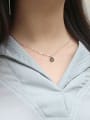 thumb Fashion Little Round Grey Stone Pendant Silver Necklace 1