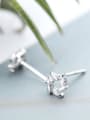 thumb Exquisite Flower Shaped S925 Silver Zircon Stud Earrings 1