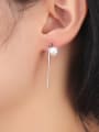 thumb Elegant Rose Gold Plated Artificial Pearl Titanium Drop Earrings 1