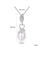 thumb Pure silver natural freshwater pearl with AAA Zircon Necklace 3